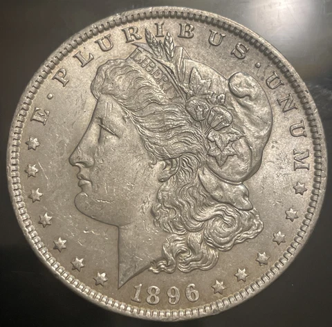 1896-P Morgan Silver Dollar High Grade AU Cover