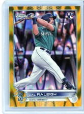 9 * CAL RALEIGH * 2022 TOPPS CHROME GOLD RAY WAVE REFRACTOR RC # 50 + INSERTS RC