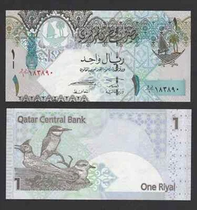 Qatar 1 RIYAL P-28 2008 ND Qatari REPLACEMENT Native BIRD UNC WorldCurrency NOTE - Picture 1 of 6