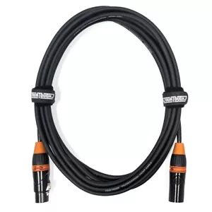 Cable DMX de luz profesional de 3 pines de 15' de longitud codificada por colores con extremos XLR de bloqueo - Imagen 1 de 3