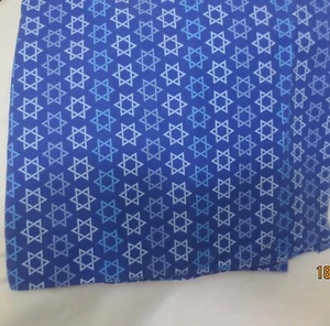1 yd 12" x 44" Hanukkah Cotton Fabric Jewish Faith Religious Star Of David - Picture 1 of 4