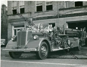 Pirsch Aerial Ladder Bloomington Fire Truck Vintage Photograph Print 8.5x11" - Picture 1 of 1