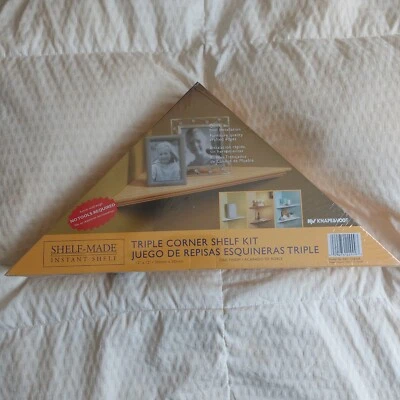 Triple Corner Shelf Kit Oak Finish EZC 12"/ 3 Shelves - Knape & Vogt Taiwan NIB - Image 1 of 4