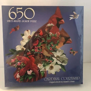 New & Sealed Cardinal Courtship 650pc Jigsaw Puzzle - Bits & Pieces - Picture 1 of 2
