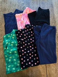 Lot of 6 Cat & Jack Girls Leggings Navy Blue Black Sparkle Pink Tie Dye Heart XL - Picture 1 of 8