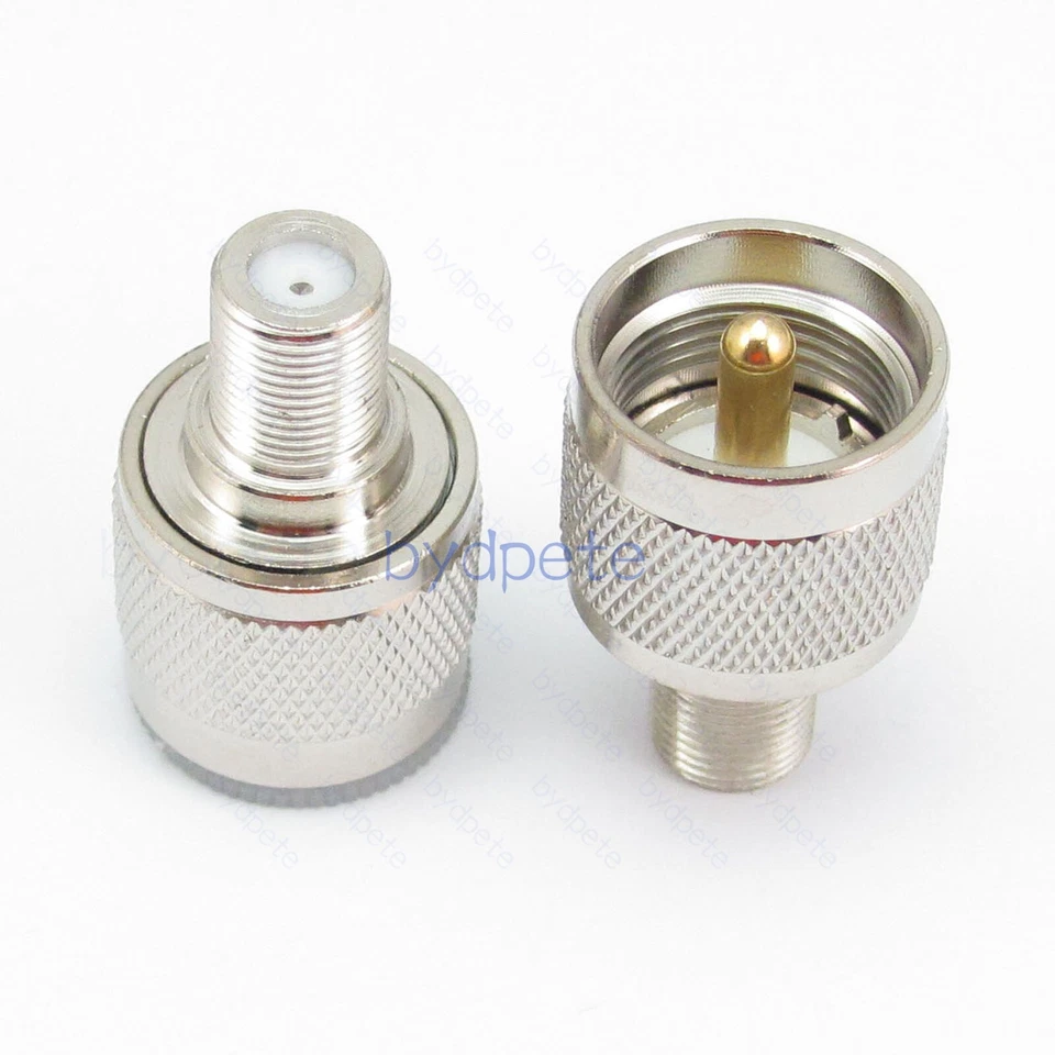 F female jack to UHF male plug PL-259 PL259 straight Connector Converter Adapter - Image 1 of 4