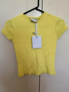 St cloud the label yellow knit ribbed top baby tee Size small BNWT - Picture 1 of 3