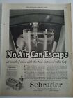 1926 Schrader Tire valve caps no air can escape vintage Automotive ad