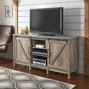 Better Homes and Gardens Modern Farmhouse TV Stand for TVs up to 70", Rustic Gra - Picture 1 of 10