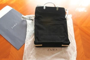 ZARA WOMAN GENUINE LEATHER SHOPPER TOTE BAG BLACK GOLD 4300/304 | NEW | SOLD OUT - Picture 1 of 7