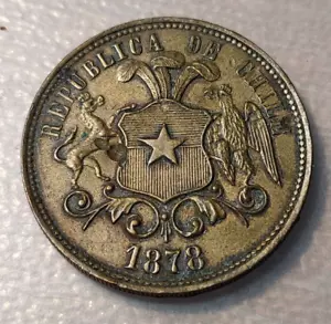 CHILE MEDALLA - FICHA 1878 EINGETR FABIK 2 EICHEN - Foto 1 di 2