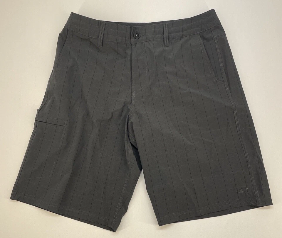 Pantalones Cortos O’Neil Crossover Bolsillo Frontal Plano Hombre’s 32 Gris Cuadros Elastizados Foto 1 de 4