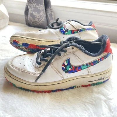 Zapato Nike Air Force 1 Low Blanco Multicolor Hyper Blue Crayon CU4634 100 Talla 12.5C Foto 1 de 4
