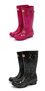 Unisex Kids Hunter Original Giant Glitter Waterproof Rain Boots - Picture 1 of 16