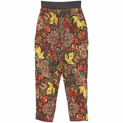 1990s Women's Vintage Harem Hammer Pants Rayon Blend Boho Floral Print S/M - Image 1 of 4