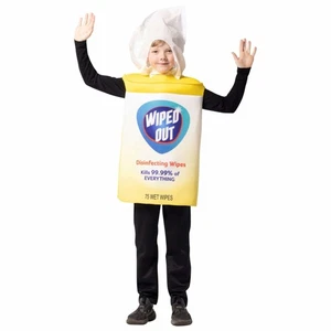 Wiped Out Disinfecting Sanitizer Wipes Funny Unisex Child Boys Girl Costume 7-10 - Picture 1 of 5