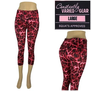 Constantly Varied Gear CVG Womens Large Leggings Capri Length Red Squats EUC - Picture 1 of 8