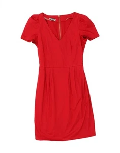 MOSCHINO Womens Sheath Dress UK 10 Small Red Cotton BL66 - Picture 1 of 5