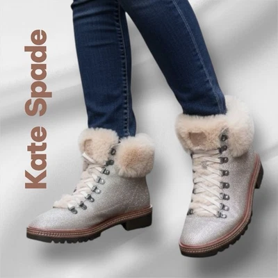 Kate Spade New York Botines Rosalie Dorado Brillo Piel Botas Talla 9.5 M Foto 1 de 4