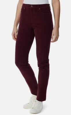 Calça Gloria Vanderbilt Amanda Slim Veludo Feminina 14 Curta Vinho Carmesim Fina - Imagem 1 de 4