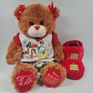Disney Build A Bear High School Musical Bear Plush Shirt Shorts Dog Tag Slippers - Picture 1 of 9