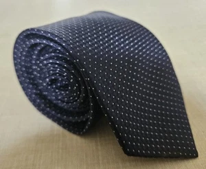 Corbata lavable F&F azul marino con patrón de pie de pasador blanco - Imagen 1 de 5