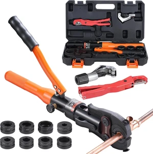 Herramienta de prensado de tubos de cobre, herramienta de prensa hidráulica con mordazas de 1/2", 3/4", 1" - Imagen 1 de 12
