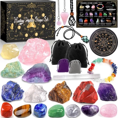 NCKIHRKK Kristalle Heilsteine Set, Chakra Steine & Kristalle Natürliche, 21PCS E - Bild 1 von 4