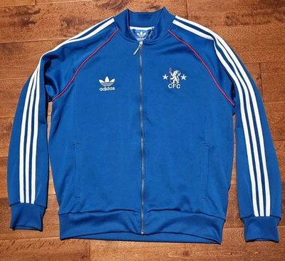 Vintage Adidas Originals Chelsea Football Jacket Soccer Track Top Retro Rare XL - Image 1 of 4