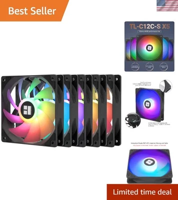CPU Fan Cooler 120mm Silent PC Case Fan ARGB 5 Pack High Performance - Image 1 of 4