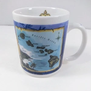 Hawaii Inseln Keramik Kaffeebecher Blau Inselkette Karte der Hawaii Inseln - Bild 1 von 6
