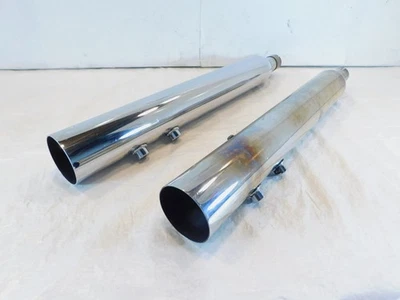 Latas silenciadoras de escape cromadas deslizables Harley Touring Road King & Electra Glide Foto 1 de 4