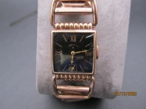 LORD ELGIN PINK 14KT GOLD FILLED DRIVERS WATCH 21 JEWEL - Picture 1 of 5
