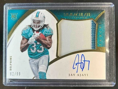 Immaculate Jay Ajayi Premium Patches Rookie Auto RC #62/99 Dolphins 2015 Foto 1 de 2