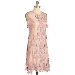 Decode 1.8 MODCLOTH SOIREE OF LIFE DRESS IN BLUSH Size 2 MAUVE EMBROIDERED - Picture 1 of 5