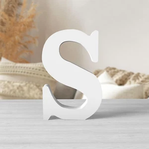 6 Inch White Wood Letters Unfinished Wood Letters for Wall Decor Decorative Stan - Picture 1 of 12