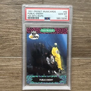 🔥 1991 PROSET MUSICARDS PUBLIC ENEMY YO! MTV RAPS #62 POP 3 PSA 10 💥 - Bild 1 von 2
