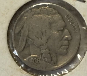 1936 Philadelphia Mint Buffalo Nickel United States 5C - Picture 1 of 4
