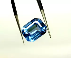 Sky Aquamarine 9.53 Ct Loose Gemstone Emerald Cut Stone Best Stone for Gift - Picture 1 of 7