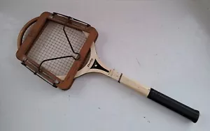 Racchetta da tennis vintage Dunlop Gold Wing media in legno con morsetto - Foto 1 di 6