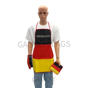 Juego de 3 piezas de cocina y barbacoa bandera de Alemania con delantal horno guante bache bandera de Alemania - Imagen 1 de 7