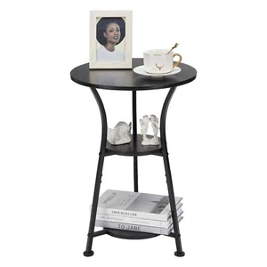 3-Tier Small Round End Table for Narrow Spaces – Modern Side Sofa Nightstand - Picture 1 of 7