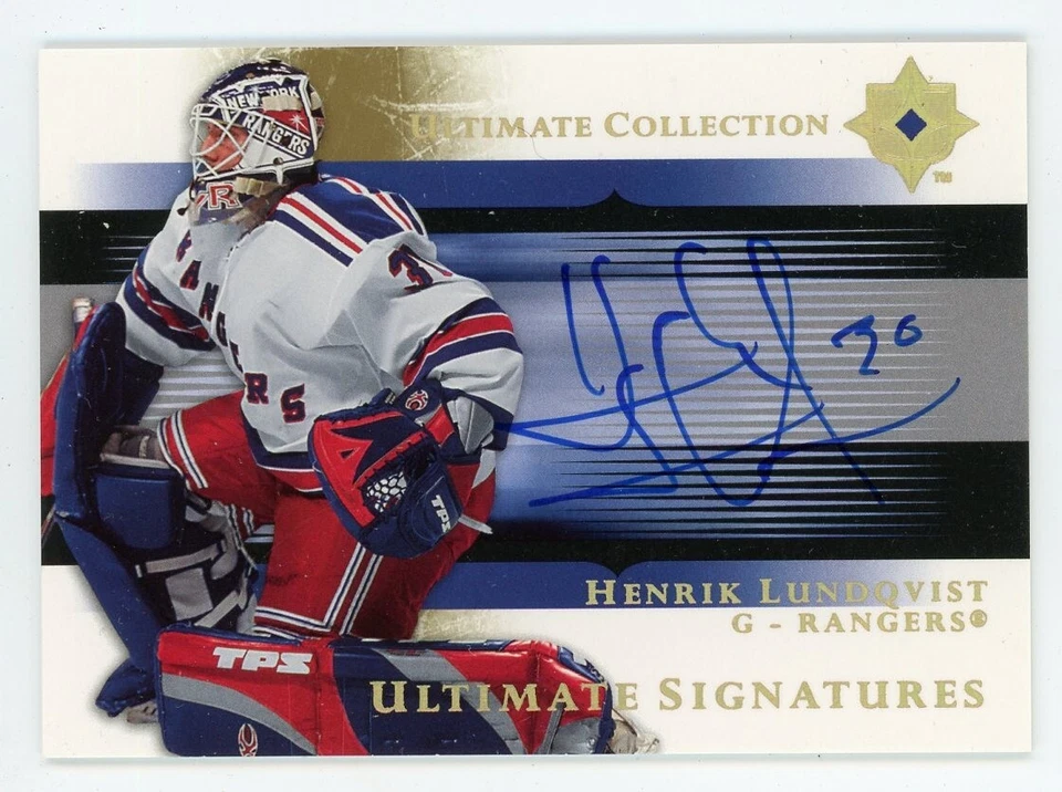 2005-06 Ultimate Collection HENRIK LUNDQVIST New York Rangers ROOKIE AUTO Insert - Image 1 of 1