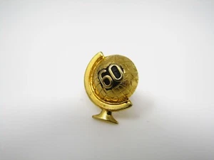 Pin Coleccionable Vintage: 60 Diseño Globo Tierra Tono Dorado  - Imagen 1 de 3
