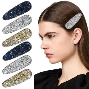 6 Pcs Glitter Large Snap Hair Barrettes Clips for Women Thick Hair Long Hair - Picture 1 of 8
