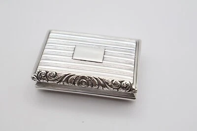 Caja de tabaco antigua georgiana de plata esterlina de calidad con sello Birmingham 1824 Foto 1 de 4