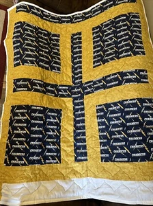 NEW San Diego Chargers NFL Football  Quilt Homemade Blanket Handmade 65 x 56 - Picture 1 of 7