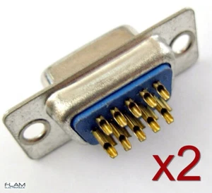 2x connecteur à souder VGA Femelle HD15 / 2pcs High quality Female VGA connector - Foto 1 di 6