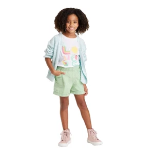 Girls Utility Woven Midi Shorts Cat & Jack Sage Green Size XL - Picture 1 of 3