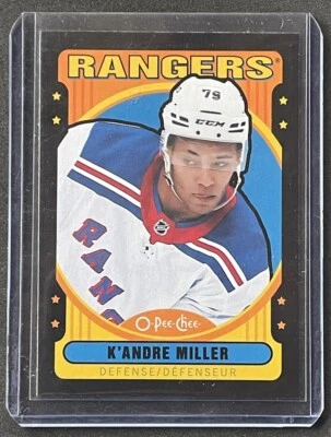 2021-22 O-Pee-Chee K'andre Miller Black Border  Retro 9/100 New York Rangers  - Image 1 of 2